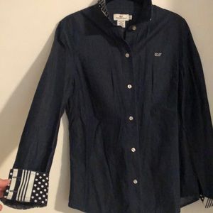 Vineyard Vines dark denim, lightweight button up